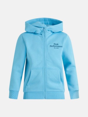 Peak Performance Original Zip Kids' Hoodie Blue | GHM70-696