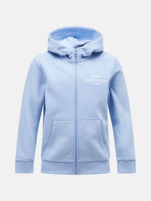 Peak Performance Original Zip Kids' Hoodie Blue | RDD75-502