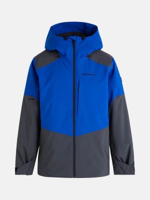 Peak Performance Pact Insulated 2L Men's Ski Jacket Grey / Blue | TXW54-941