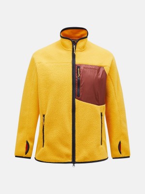 Peak Performance Pile Zip Men's Jacket Yellow | VOP74-118