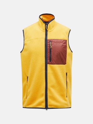 Peak Performance Pile Zip Men's Vest Yellow | OKJ66-749