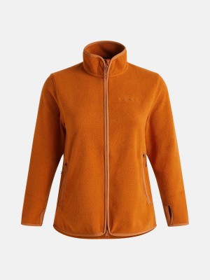 Peak Performance Pile Zip Women's Jacket Orange | RNI63-886