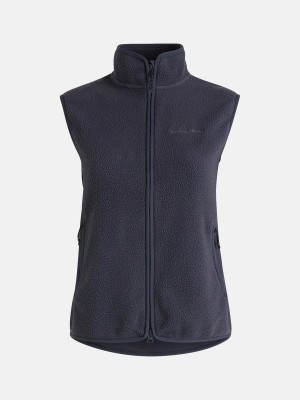 Peak Performance Pile Zip Women's Vest Grey | GBP50-472