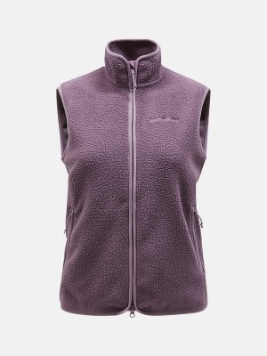 Peak Performance Pile Zip Women's Vest Purple | BGL70-313