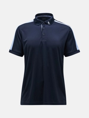 Peak Performance Player Men's Polo Shirt Navy / Blue | PQX79-733