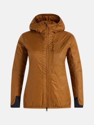 Peak Performance Radiance Hood Women's Ski Jacket Brown | WHZ72-747