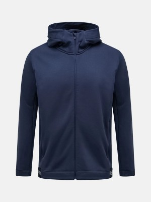 Peak Performance Rider Tech Zip Hood Men's Jacket Navy | KLD94-724