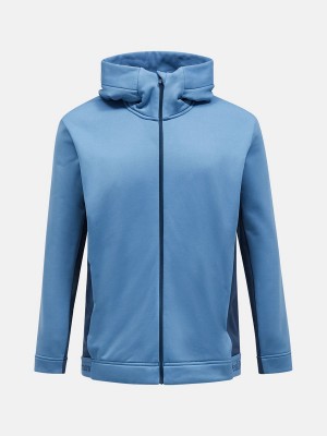 Peak Performance Rider Tech Zip Hood Men's Jacket Blue / Blue | OZI19-541