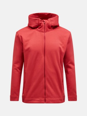 Peak Performance Rider Tech Zip Hood Men's Jacket Red | XAK55-533