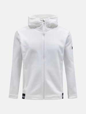 Peak Performance Rider Tech Zip Hood Men's Jacket White | XVR72-255