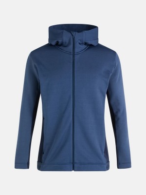 Peak Performance Rider Tech Zip Hood Men's Jacket Blue / Navy | BDN99-257