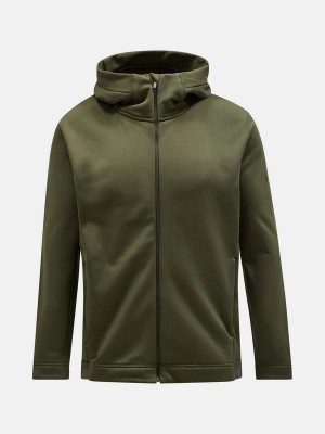 Peak Performance Rider Tech Zip Hood Men's Jacket Green | CZP00-003