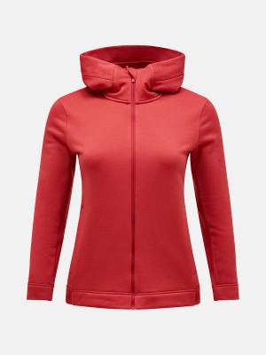 Peak Performance Rider Tech Zip Hood Women's Jacket Red | LSV37-998