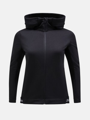 Peak Performance Rider Tech Zip Hood Women's Jacket Black | GAV84-981