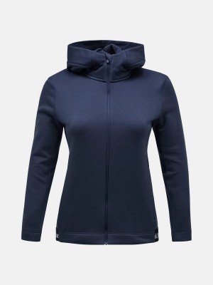 Peak Performance Rider Tech Zip Hood Women's Jacket Navy | VSO90-641