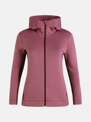 Peak Performance Rider Tech Zip Hood Women's Jacket Pink / Burgundy | ADU38-971