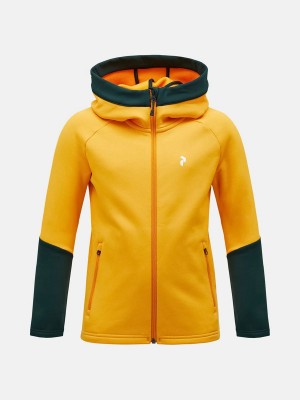 Peak Performance Rider Zip Hood Kids' Jacket Yellow / Green | AKH72-193