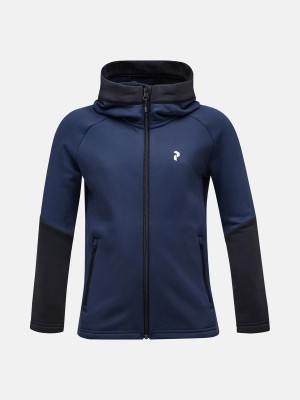 Peak Performance Rider Zip Hood Kids' Jacket Navy / Black | SFO89-355