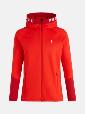 Peak Performance Rider Zip Hood Men's Jacket Red / Red | BNR42-471