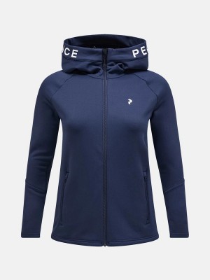 Peak Performance Rider Zip Hood Women's Jacket Navy | LXK16-167