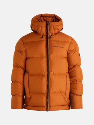 Peak Performance Rivel Men's Down Jacket Orange | RMR15-736