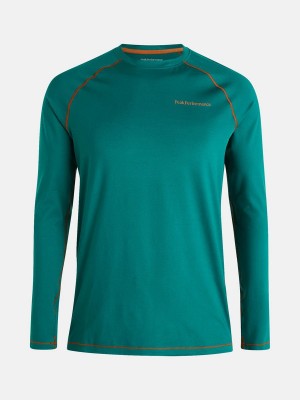 Peak Performance Spirit Crew Men's Top Green / Orange | BJM05-459