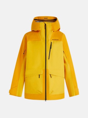 Peak Performance Vertical Gore-Tex 3L Men's Ski Jacket Yellow / Gold | DCL95-558