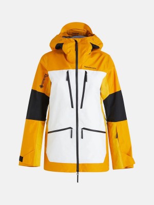 Peak Performance Vertical Gore-Tex Pro 3L Women's Ski Jacket Yellow / White | MNJ46-110