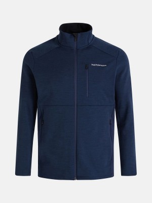 Peak Performance Vertical Mid Zip Men's Jacket Navy | FVL05-809