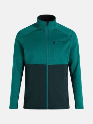 Peak Performance Vertical Mid Zip Men's Jacket Green / Green | VNA55-548