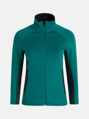 Peak Performance Vertical Mid Zip Women's Jacket Green / Green | SHM89-823