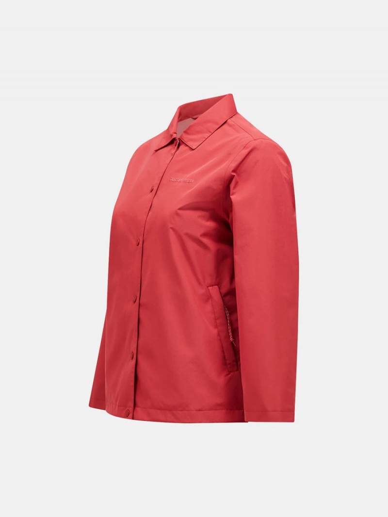 Peak Performance 2L Coach Women's Wind Jacket Red | GOP49-671