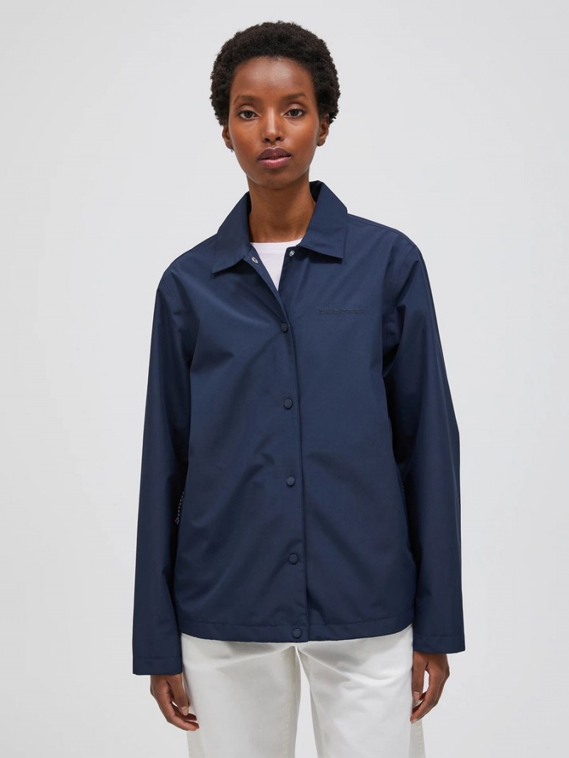 Peak Performance 2L Coach Women's Wind Jacket Navy | ULV91-685