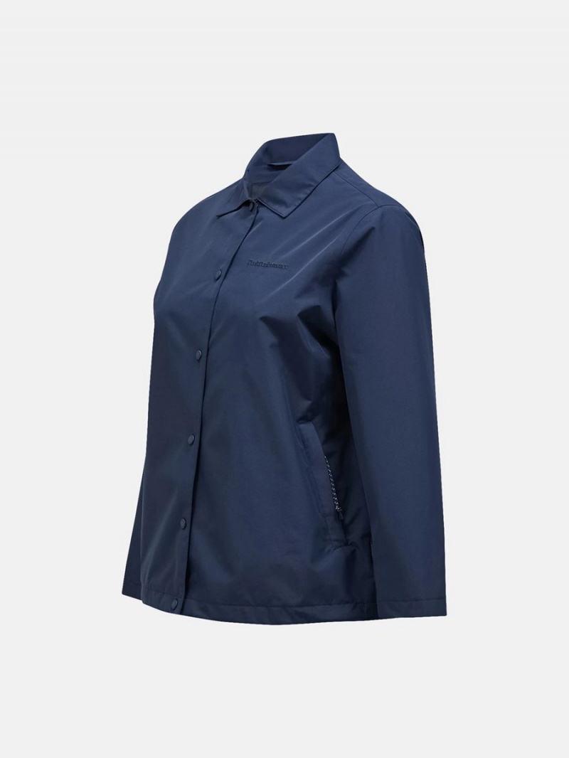 Peak Performance 2L Coach Women's Wind Jacket Navy | ULV91-685