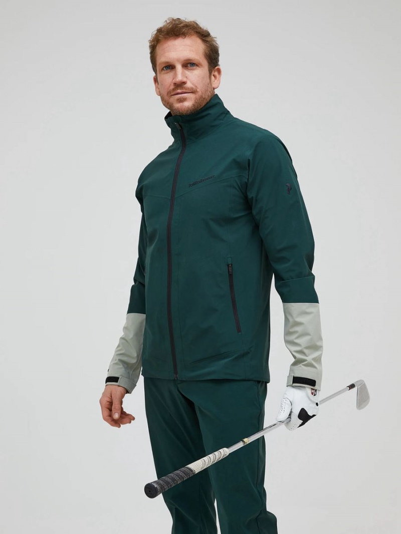 Peak Performance 3-Layer Men's Ski Jacket Green / Green | JRX38-759