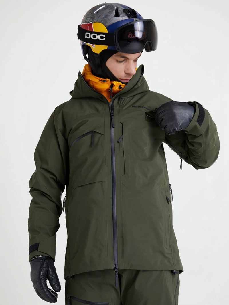 Peak Performance Alpine Gore-Tex 3L Men's Ski Jacket Green | TQZ20-468