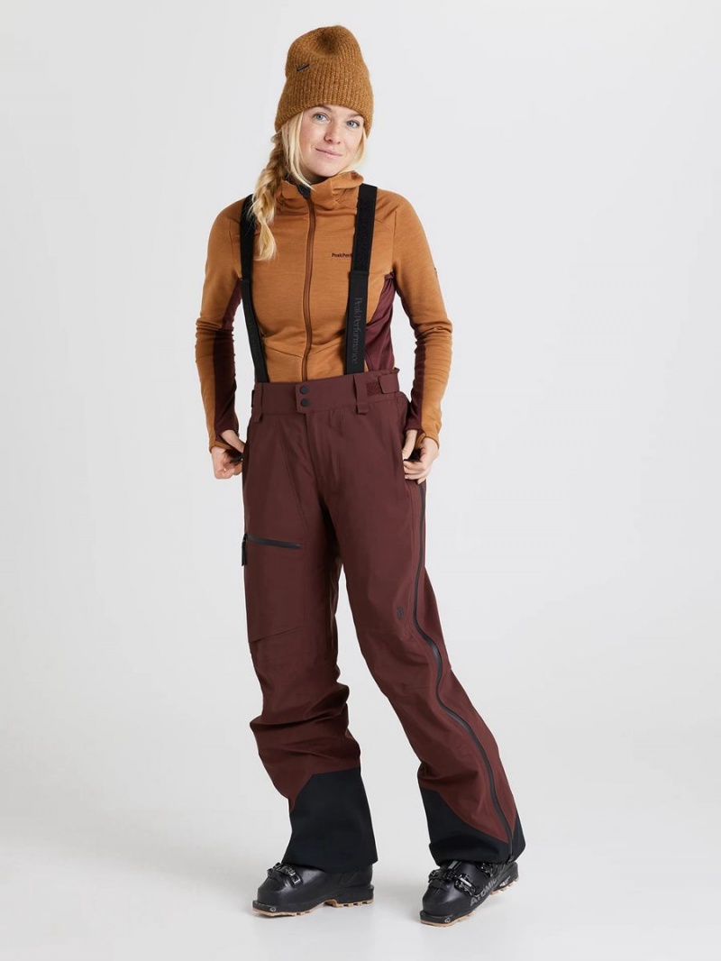 Peak Performance Alpine Gore-Tex 3L Women's Ski Pants Burgundy | BYE11-593