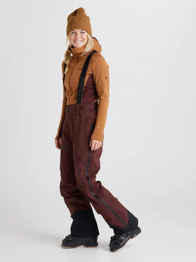 Peak Performance Alpine Gore-Tex 3L Women's Ski Pants Burgundy | BYE11-593