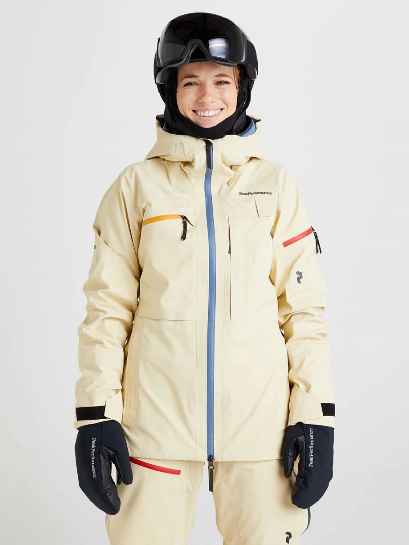 Peak Performance Alpine Gore-Tex 3L Women's Ski Jacket Yellow | LBL31-013