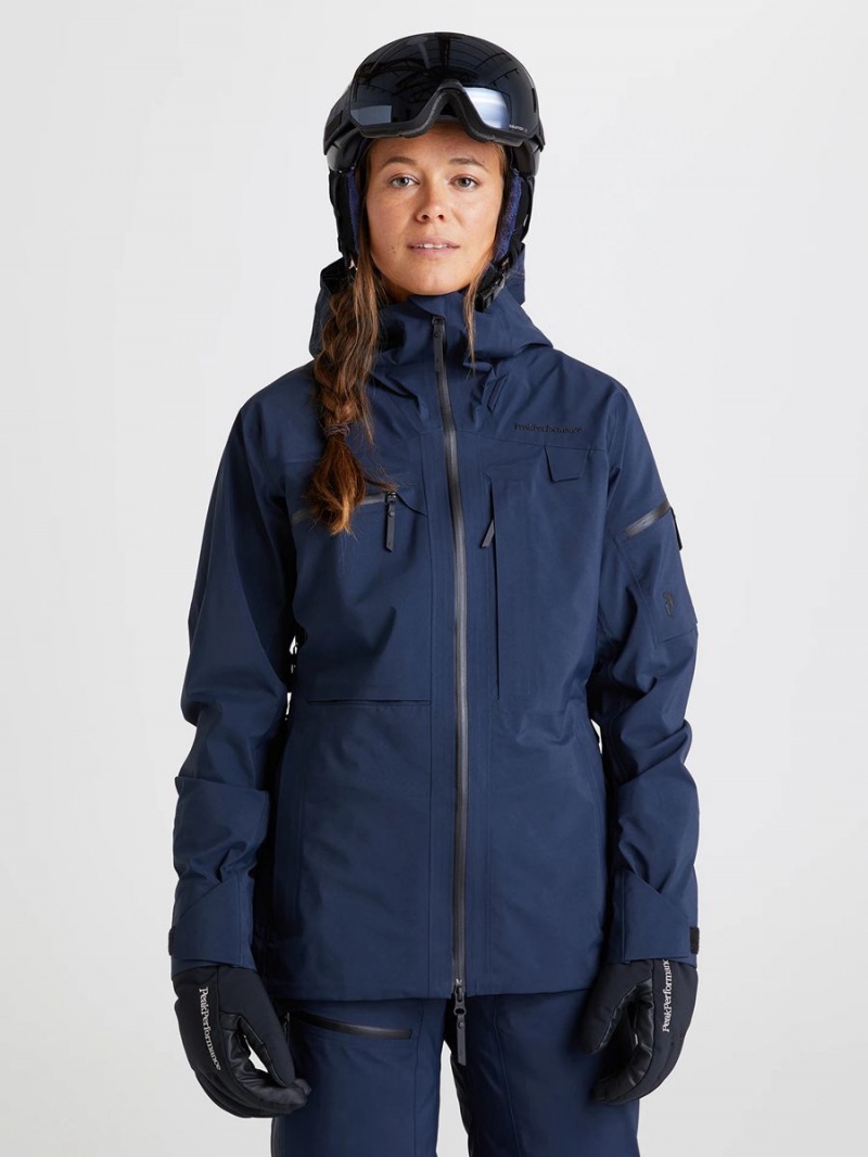 Peak Performance Alpine Gore-Tex 3L Women's Ski Jacket Navy | XSC92-950