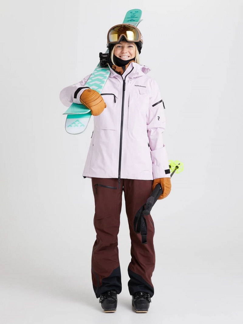 Peak Performance Alpine Gore-Tex 3L Women's Ski Jacket Pink | ZIM14-194