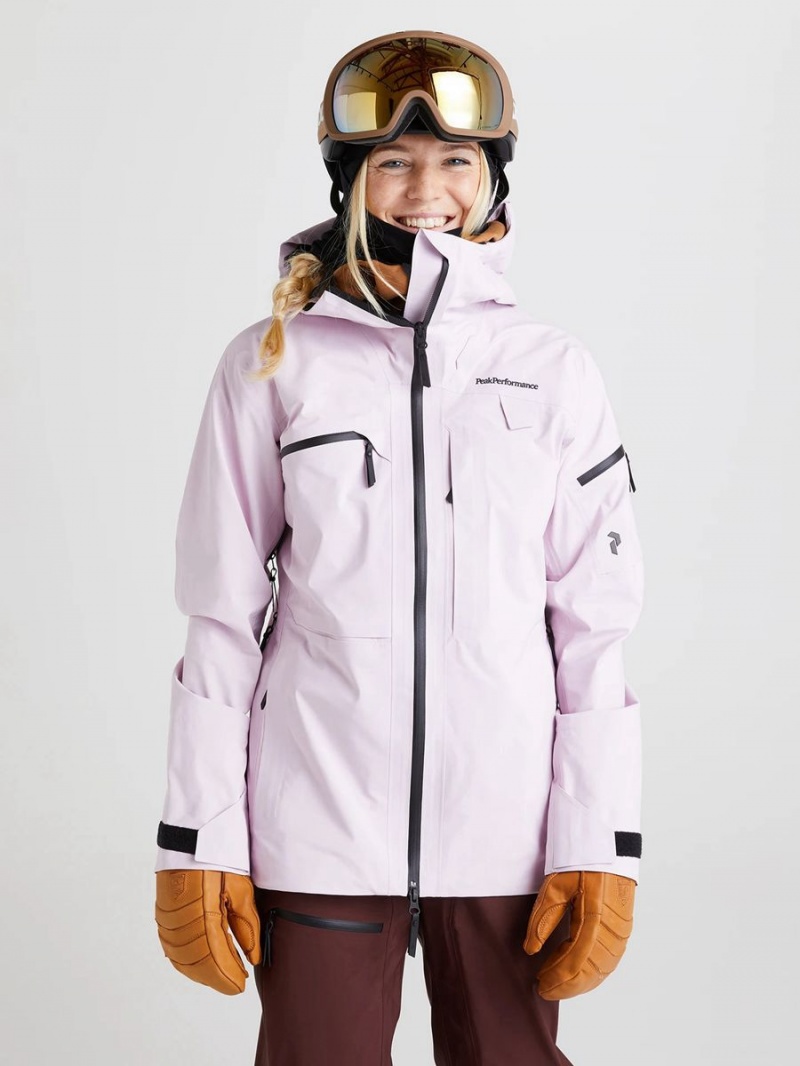 Peak Performance Alpine Gore-Tex 3L Women's Ski Jacket Pink | ZIM14-194