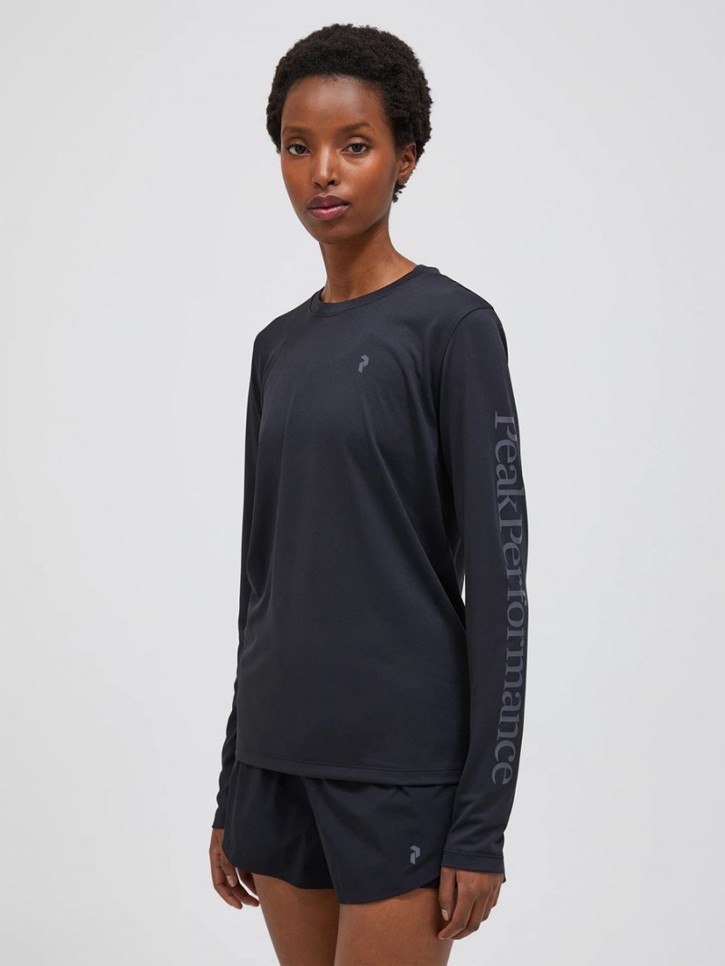 Peak Performance Alum Light Long Sleeve Women's T-Shirt Black | DPG35-260