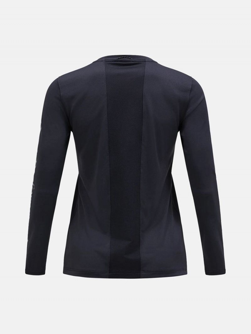 Peak Performance Alum Light Long Sleeve Women's T-Shirt Black | DPG35-260