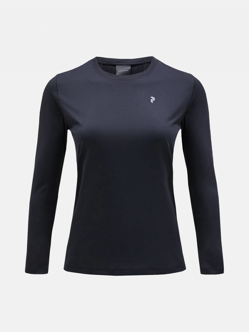 Peak Performance Alum Light Long Sleeve Women\'s T-Shirt Black | DPG35-260