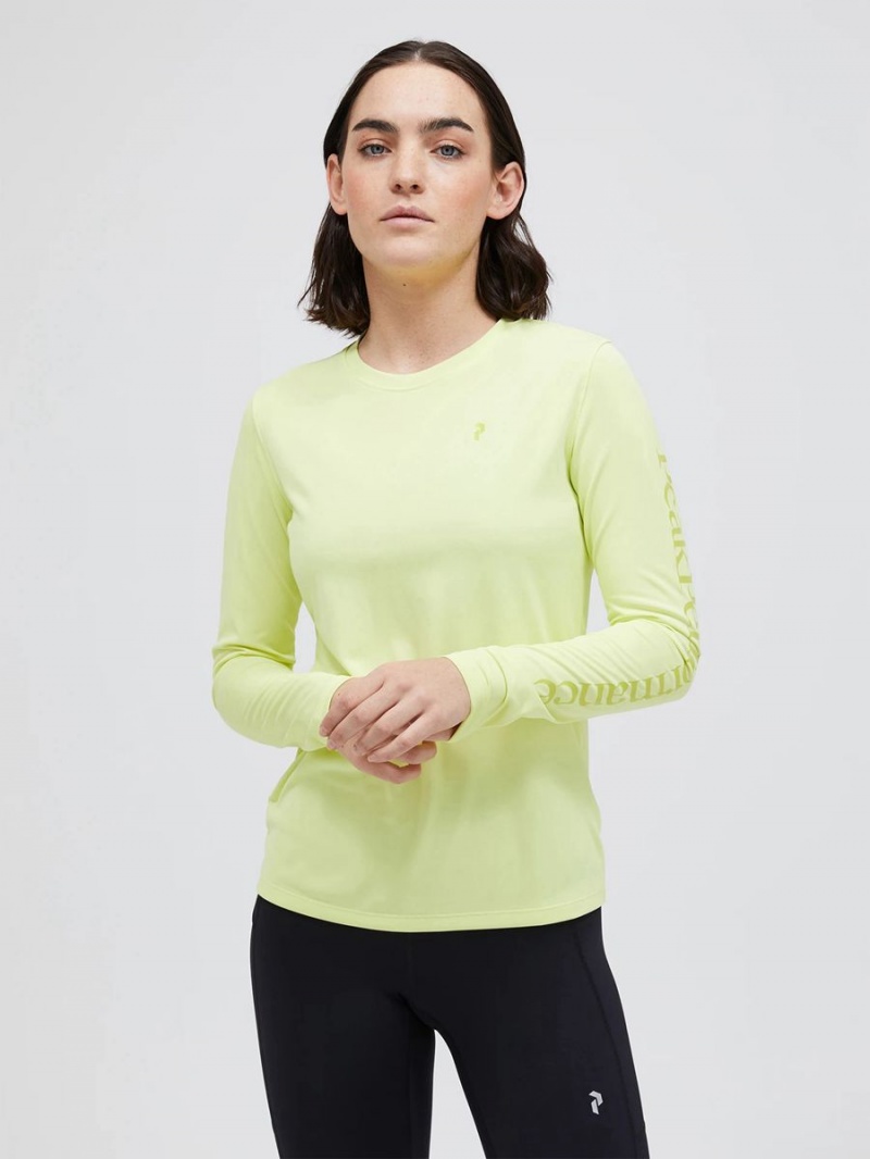 Peak Performance Alum Light Long Sleeve Women's T-Shirt Yellow / Black | ADR12-105