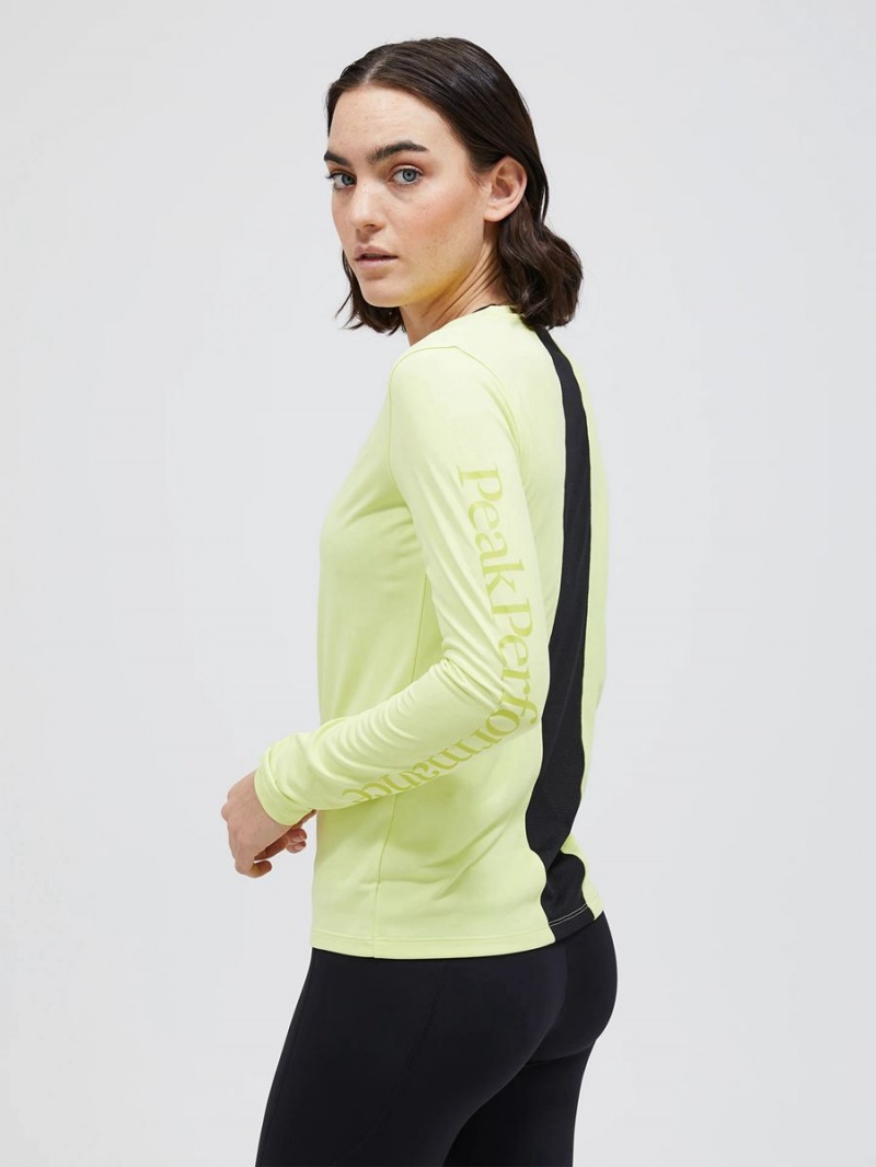 Peak Performance Alum Light Long Sleeve Women's T-Shirt Yellow / Black | ADR12-105