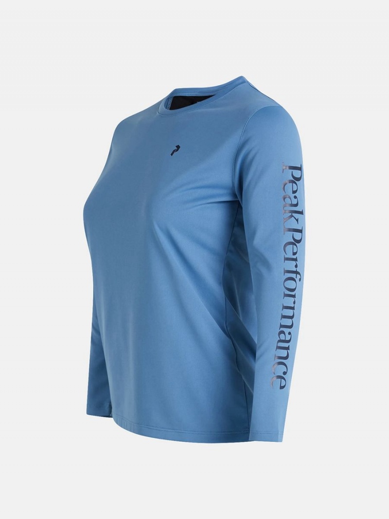 Peak Performance Alum Light Long Sleeve Women's T-Shirt Blue | AZE19-316