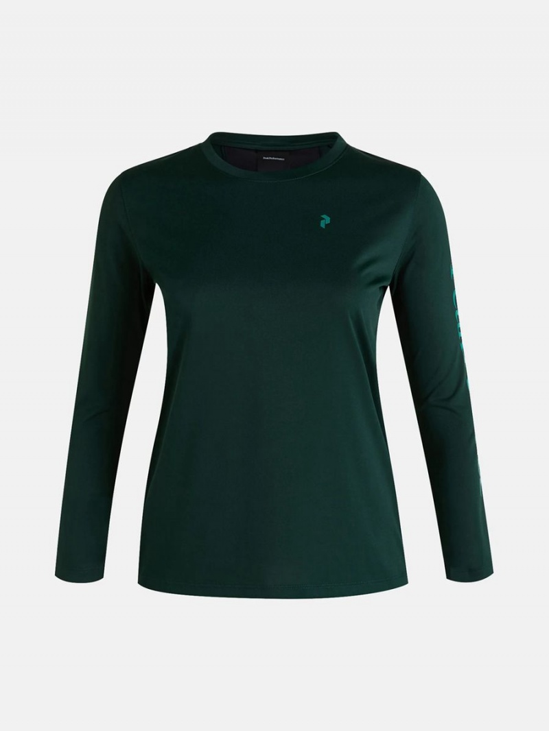 Peak Performance Alum Light Long Sleeve Women's T-Shirt Green | AWC34-937