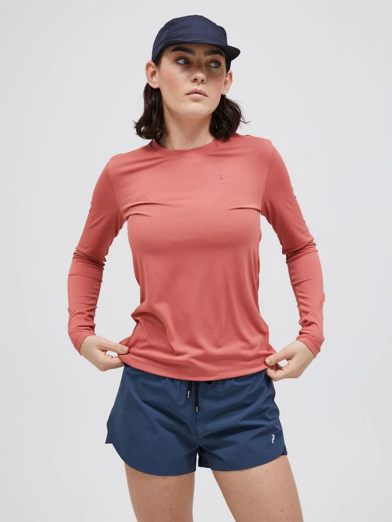 Peak Performance Alum Light Long Sleeve Women's T-Shirt Pink / Black | UEF86-895